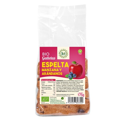 Galletas de Espelta, Manzana & Arándano Bio 175g
